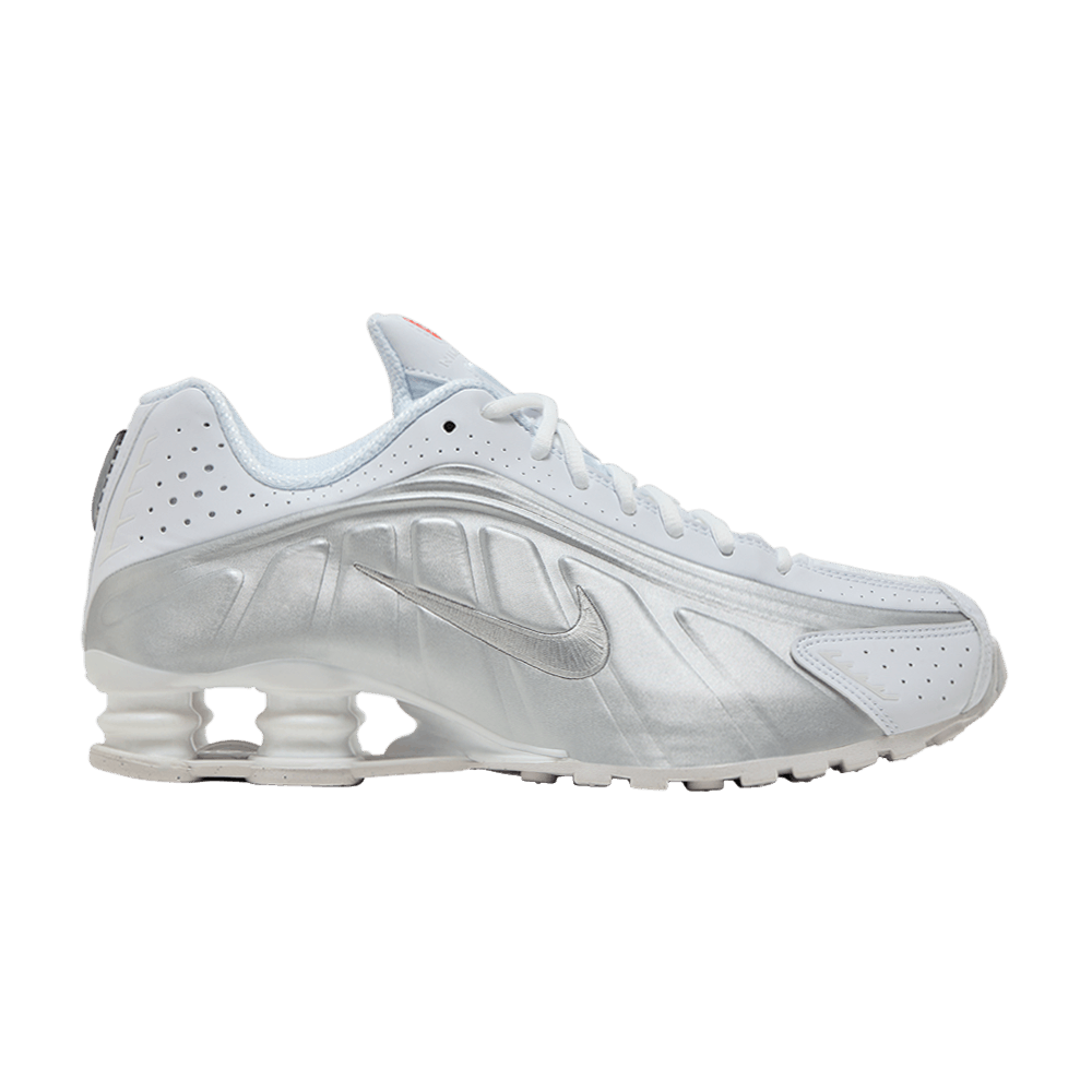 Nike Shox R4 White Bright Crimson Metallic Silver